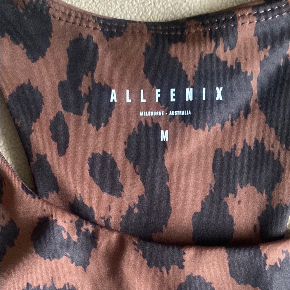 Cheetah Leopard Print Sports Bra Medium Animal Brown Black Top new ALLFENIX Long - Picture 3 of 10